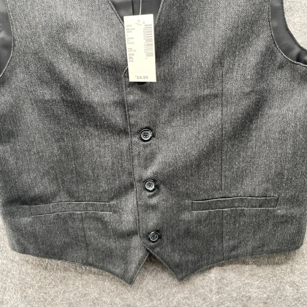 NWT‎ The Childrens Place Formal Vest Boys XL 14 Gray Waistcoat Suit Vest